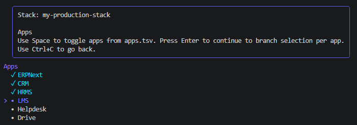 App selection