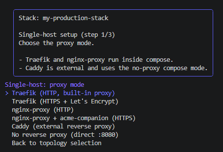 Proxy mode selection
