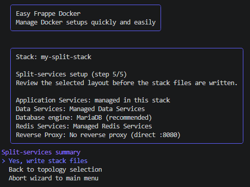 Split services summary