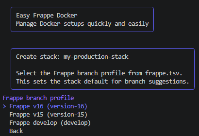 Frappe version profile