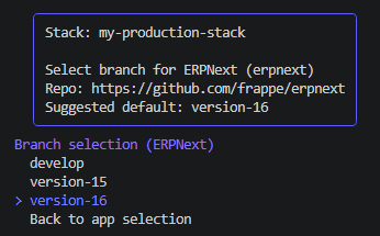 App version selection