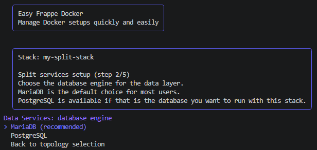 Database engine choice